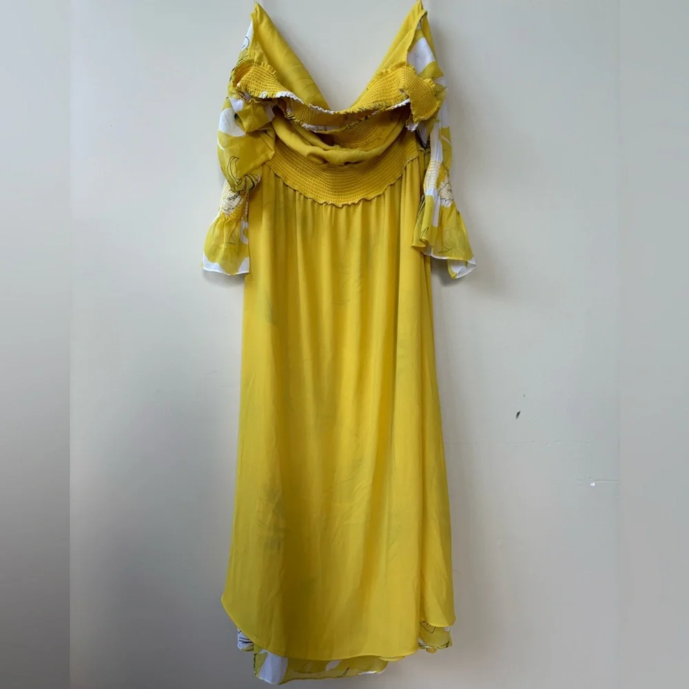 NWOT - Chico's - Yellow and White Floral Maxi Dress - SIZE 14 - Picture 16 of 16